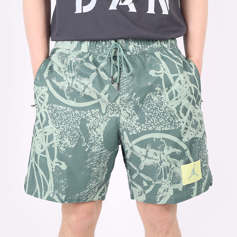 мужские зеленые шорты  Jordan Flight Printed Poolside Shorts CZ4749-006 - цена, описание, фото 4